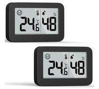 DOOMAY mini hygromètres thermomètres d'intérieur, jauge d'humidité avec ℃, moniteur de température numérique pour serre(2,Noir,5cm)