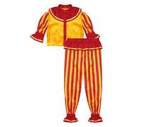 Doomiva Costume de Pitre de Cirque pour Enfants Garçon Fille Déguisement Clown Rayé Hauts Taille élastique et Pantalons Longs Cosplay Halloween Costumes
