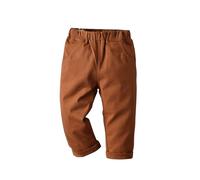 Doomiva Pantalon Bébé Garçon en Coton Pantalon Couleur Unie Pantalon Décontracté Doux et Confortable pour Bébé 9 Mois-5 Ans Marron 18-24 Mois