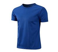 Doomiva T-Shirt de Sport Garcon Séchage Rapide Baselayer Manches Courtes Maillot Running Tee Shirt Vetement de Fitness Football Jogging 3-16 Ans Bleu Royal 14-16 Ans