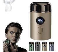Doonai Mini Portable Electric Shaver, 2025 New Upgrade Pocket Shaver USB Mini Shavers, Vishopee Shaver, Voalsz Mini Electric Shaver, Rechargeable Waterproof Electric Razor (Gold)