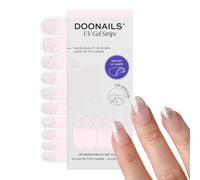 DOONAILS® Bandes de gel UV argentées pailletées ombrées argentées | Film à ongles durcissant UV, 2 manucures par paquet, tenue jusqu'à 14 jours, sans HEMA et végétalien