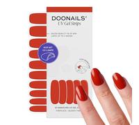 DOONAILS® Bandes de Gel UV Cheminée Rouge-Orange Profond - Film pour ongles UV durcissant, 20 bandes pour 2 manucures - Tenue jusqu'à 3 semaines, sans HEMA et vegan, qualité salon