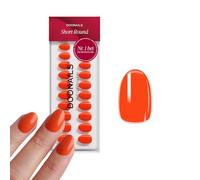 DOONAILS® Dolce Vita Lot de 30 ongles ronds courts à presser | Gel souple de qualité professionnelle, orange riche, autocollants, sans HEMA et végétalien, 15 tailles 7-14 mm
