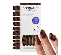DOONAILS® Lot de 20 bandes de gel UV Mosaic Amber Tortoise Shell Marron - Film à ongles durcissant UV, 20 bandes pour 2 manucures, tenue jusqu'à 14 jours, sans HEMA et végétaliens