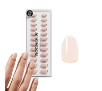 DOONAILS Lot de 30 faux ongles Press On Nails Popcorn forme arrondie beige/doré - Ongles à coller - Qualité salon - Faux ongles courts - Naturel et agréable à porter