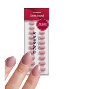 DOONAILS® Lot de 30 ongles ronds courts à presser - Valentine Crush | Gel souple de qualité professionnelle, rose rouge, autocollants, sans HEMA et végétalien, 15 tailles 7-14 mm