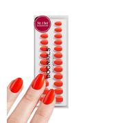 DOONAILS® On Fire Lot de 30 ongles ronds courts à presser | Gel souple de qualité professionnelle - Rouge feu éclatant - Sans HEMA et végétalien - 15 tailles - 7-14 mm
