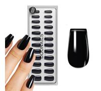 DOONAILS - Press On Nails 30er Set Dark Dream forme Coffin noire - Ongles à coller Full Cover en qualité salon - Fake nails soft gel court - Naturel & agréable à porter