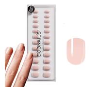 DOONAILS - Press On Nails 30er Set Forme Classic Français Carré Crème/Blanc - Ongles à coller Full Cover qualité salon - Ongles Françaises soft gel extra court - Naturel & agréable à porter
