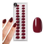 DOONAILS - Press On Nails 30er Set Love Paris forme arrondie round chrome rouge - Ongles à coller Full Cover qualité salon - Fake nails soft gel court - Naturel & agréable à porter