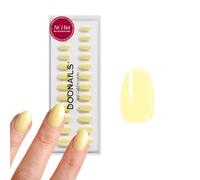 Doonails® Soft Gel Press On Nails 30er Set Lemon Sorbet - Court Rond Pastel Jaune - Ongles à coller, Faux Ongles Full Cover, 15 Tailles 7-14 mm, 14 mm de Longueur