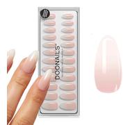 DOONAILS Soft Gel Press On Nails Set de 30 ongles Babyboomer Forme Amande Ombre à coller Full Cover en qualité salon Faux ongles soft gel Medium Naturel & agréable à porter