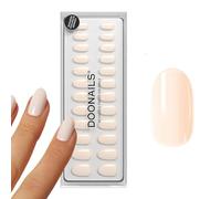 DOONAILS Soft Gel Press On Nails Set de 30 ongles Cheesecake forme arrondie Crème à coller Full Cover en qualité salon Faux ongles soft gel Medium Naturel & agréable à porter