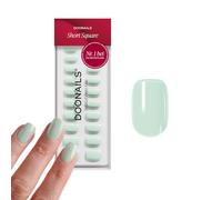 DOONAILS Soft Gel Press On Nails Set de 30 ongles Cute Cucumber Square forme carrée courte pastel vert ongles à coller Full Cover qualité salon Fake Nails soft gel medium Naturel & agréable à porter