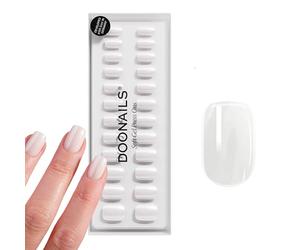 DOONAILS Soft Gel Press On Nails Set de 30 ongles Marry Me forme carrée courte off blanc ongles à coller Full Cover qualité salon Fake Nails soft gel court Naturel & agréable à porter