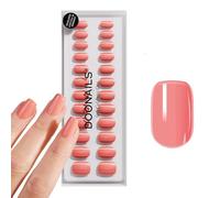 DOONAILS Soft Gel Press On Nails Set de 30 ongles Peach Please forme carrée courte rose orange ongles à coller Full Cover qualité salon Fake Nails soft gel court Naturel & agréable à porter