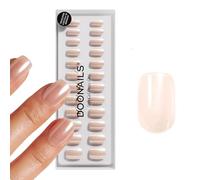 DOONAILS Soft Gel Press On Nails Set de 30 ongles Prosecco forme carrée courte rose chrome ongles à coller Full Cover qualité salon Fake Nails soft gel medium Naturel & agréable à porter