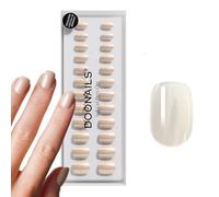 DOONAILS Soft Gel Press On Nails Set de 30 Toffee Square Forme extra Court Carrée Pastel Crème Ongles à coller de qualité salon Ongles Faux soft gel Extra Short Naturel & agréable à porter
