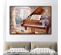 Dooqon DIY 5D Diamond Painting Kit Complet, Partition Piano Broderie Diamant Kit, Square Rhinestones Diamant Toile Point de Croix Painting par Numéro pour Décor Murale, Enfants, Adulte 20x30cm D-5652