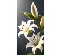 Peinture Diamant Adulte, Fleur de lys Diamond Painting Broderie Diamant Kit Complet, 5D DIY Diamant Strass Point de Croix Cristal Painting pour Décoration Maison Chambre Murale 100x50cm J-58