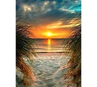 Dooqon Peinture Diamant Coucher Soleil Mer, Peinture Numero Adulte, 5D Enfant Diamond Painting Kits Complet, Tableau Diamant Painting Kit Art Craft pour Decoration Home Murale Salon Chambre 40x50cm