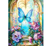 Dooqon Peinture par Numéros pour Adultes, Peinture par Numéros Grand Papillons 50x65cm Acryliques Peintures Numéros Débutants Enfants, Peinture avec Paint by Numbers Kit, Sans Cadre S-127