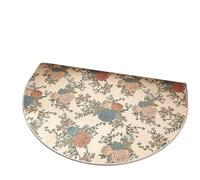 Door Carpet Non-Slip Waterproof Dirt-Resistant Floor Mat Semi-Circle Flower Pink Entrance Welcome Rug Home Decoration Foot Mats(Color1,100x150cm)