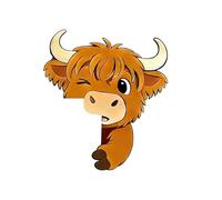 Door Frame Decor - Wood, 20cm, Waterproof Adhesive | Over Ornament, Peeking Cow Design, Elegant Home Decoration For Bathroom, Bedroom, Hallway, Inside Door, Bottom Entryway, Housewarming Gift