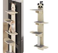 Door Hanging Cat Shelf, Cat Tree Door Mounted, Multi Level Hanging, Pet Jump Shelf with Removable Soft Mat (A)