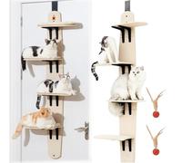 Door Hanging Cat Tree, Door Hanging Cat Shelf, Over The Door Cat Perch, Shelves, Ladder, Vertical Cats Tree Over The Doors 4-Levels Pet Bed That Hangs on Doors Mounted Multi Level Hanging