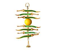 Door Hanging Neembu Green Mirchi Metal Door Hanging Lemon Chili Wall Hanging Remove Negativity for Indian Traditional Decoration Size -9" Approx(Yellow Green)