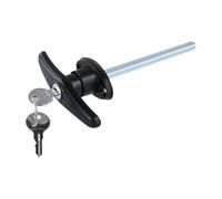 Door Hardware T-Handle Lock Set Black With 2 Keys Zinc Alloy | 1 Set Accessories Home Improvement For Shed Barn(Black)
