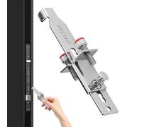 Door Lock, Travel Safety Lock, Portable Stopper Design and Childproof Privacy Feature, Security Device for Apartment, House, Kids, Women, Dorm, Motel, Bedroom, Silver
