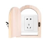 Door Outlet Cover, Self-Adhesive Dustproof Guard, Wooden Wall Plate With Sturdy Panel, Refined Texture Layer, Door Outlet Cover, Self- Home Category, Safety Fixture For Parents Kids Bedroom And Office