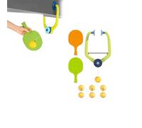 Door Plunking Game, Adjustable Hanging Ping Pong Trainer Set with Racket & Balls, Portable Doorway Table Tennis, Reflex & Coordination Training