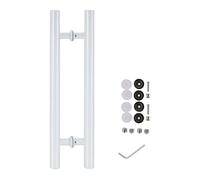 Door Pull Handle Sliding Barn Door Handle Round Door Pull Push Handle White/Black/Drak Grey/Gold, Double-Sided Gate Handle Pull for Shower Glass Door, Barn Door & Sliding Entry Door, Complete Kit ( Co