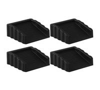 Door Stopper, Rubber Wedge, Non-Slip Holder, Two-Way Grip Design, Strong-Duty Anti-Skid Rubber, Home Security and Room Privacy, 2.44x2.44x0.98 Inches, Gray Black Color, 4 Pieces