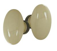 DOOR TOOLS Bouton Double Ovale pour Porte intérieure Porcelaine de Limoges Beige