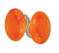 DOOR TOOLS Poignée double OVALE Porcelaine Orange sur cuvette nickelée brossée
