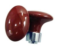 DOOR TOOLS Poignée double OVALE Porcelaine Rouge BOURGOGNE sur cuvette nickelée brossée
