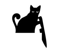 Door Topper, Wooden Cat Decoration, Decorative Wall Accent, Halloween-Themed Design, Cute Animal Silhouettes for Apartment, Bedroom, or Outdoor Events, 7.87x6.3x0.2 inches, Black