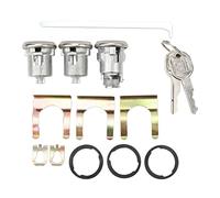 Door Trunk Cutlass Lock Key Set, Replacement for Chevy Chevelle Malibu Monte Carlo Camaro, 654394765282, Rubber and Iron Construction, Includes 3 Locks 2 Keys 3 Washers Pry Bar 5
