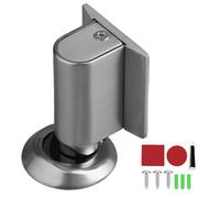 Door Wedge Stopper, Magnetic Doors Stopper for Bottom of Doors, No Drill Invisible Doorstops for Inside, Heavy Duty Magnetic Door Catch Holder to Keep Open (Sliver)