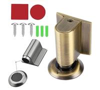 Door Wedge Stopper, No Screw Magnetic Door Stoppers Floor Mount For Bottom Of Door No Drill, Invisible Doorstops For Inside Door, Heavy Duty Magnetic Doors Catch Holder To Keep Doors Open(Brass)