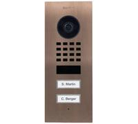 DoorBird D1102V Unterputz Interphone vidéo IP Wi-Fi, Ethernet Station extérieure acier inoxydable V2A (brossé), Bronze