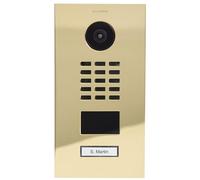 Doorbird - D2101V-B-LAI V2 - Portier vidéo IP 1 Sonnette avec Lecteur de Badge RFID - Finition Brillant Laiton