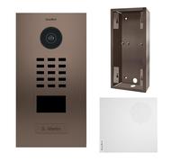 DoorBird - KIT D2101BV + A1061W + SUP-D2101BV - portier vidéo IP Lecteur Badge + Carillon + Support de Montage - Bronze