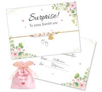 DOORIO Cadeau Tata Bracelet Tata Annonce Grossesse Perles avec Sachet | Tu Seras Bientôt Une Tata, Sachet Serrage Velours, Demande Tata, pour Fête,Naissance, Baptême, Communion, Noël