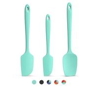 Doosu Ensemble de 3 Spatules en silicone :Ustensiles de cuisine en caoutchouc résistant à la chaleur jusqu'à 315 °C de qualité alimentaire sans BPA pour mélanger,gratter,remuer et servir (Aqua Sky)